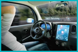 Driverless car representing AI technology