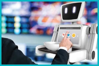 Service robot representing AI technology