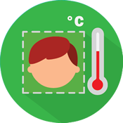 Face recognition temperature screening system icon