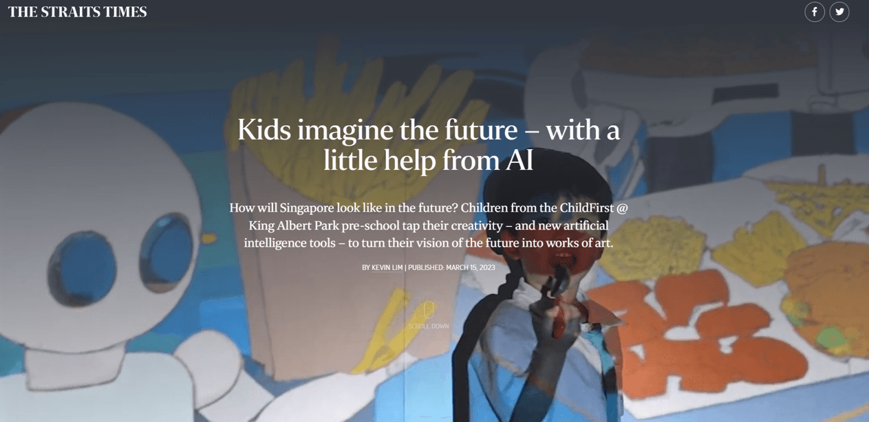 The Straits Times feature on ChildFirst children using AI