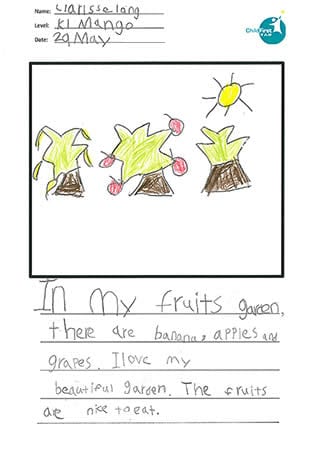 Clarisse Tang K1 Mango creative writing student work
