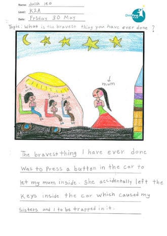 Julia Teo K2A creative writing student work